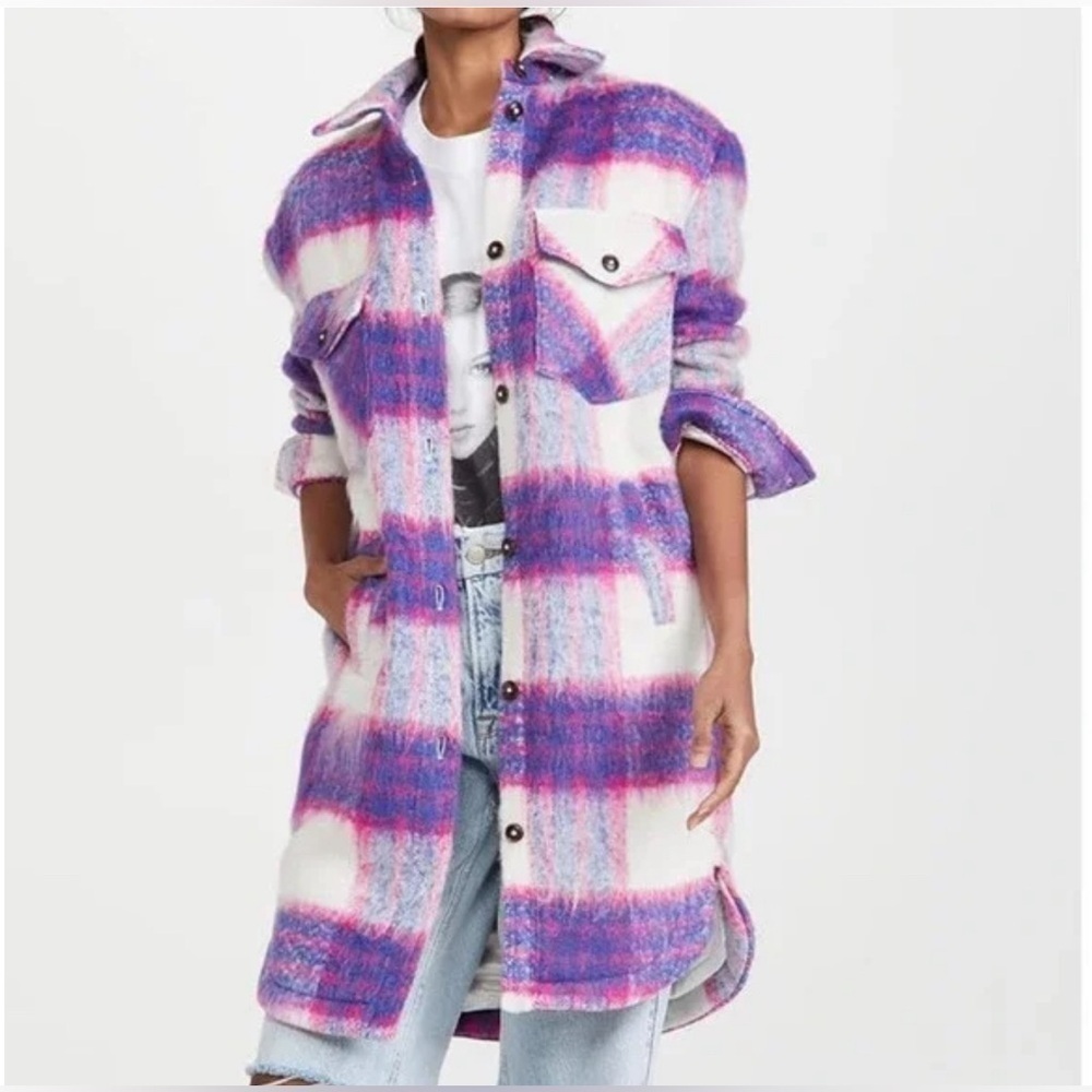 NWT BlankNYC, Feel You Shacket in Fuchsia Plaid, Small